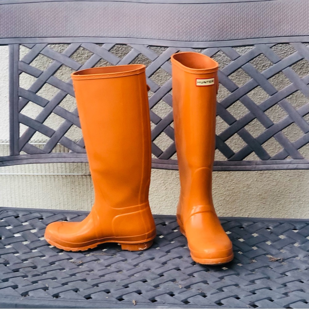 Hunter Orange Rain Tall Boots - Picture 8 of 8